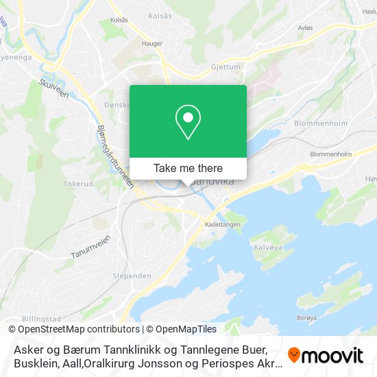 Asker og Bærum Tannklinikk og Tannlegene Buer, Busklein, Aall,Oralkirurg Jonsson og Periospes Akre map