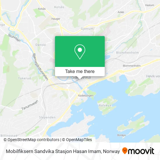 Mobilfiksern Sandvika Stasjon Hasan Imam map