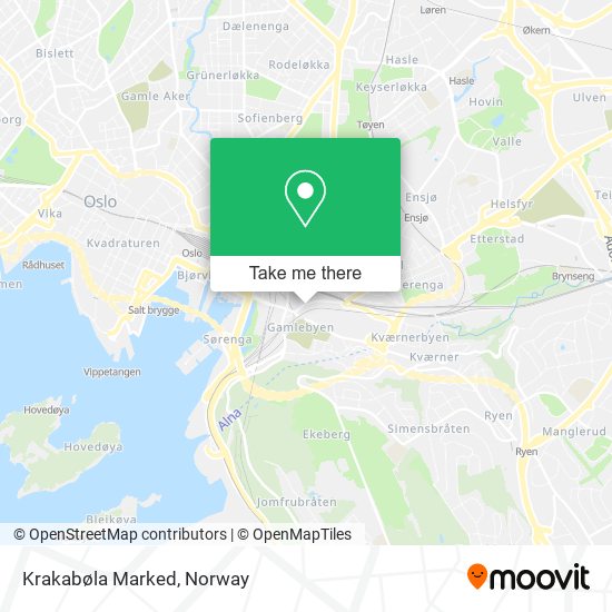 Krakabøla Marked map