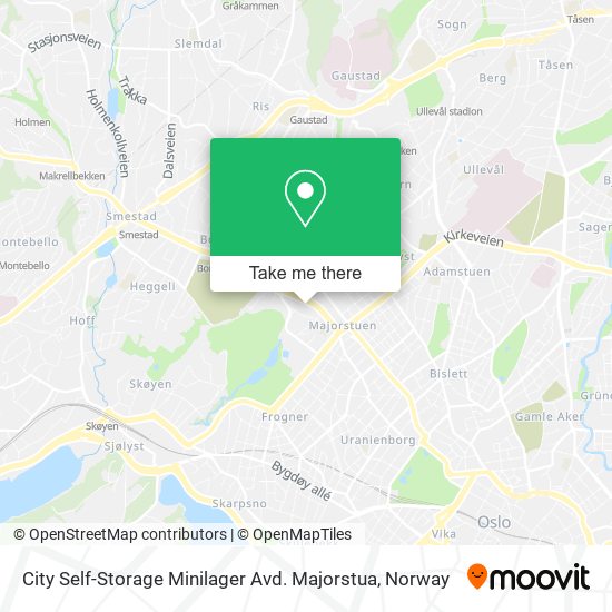City Self-Storage Minilager Avd. Majorstua map
