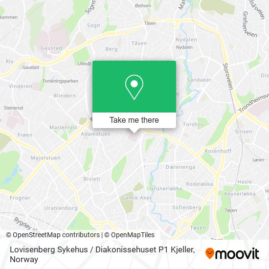 Lovisenberg Sykehus / Diakonissehuset P1 Kjeller map