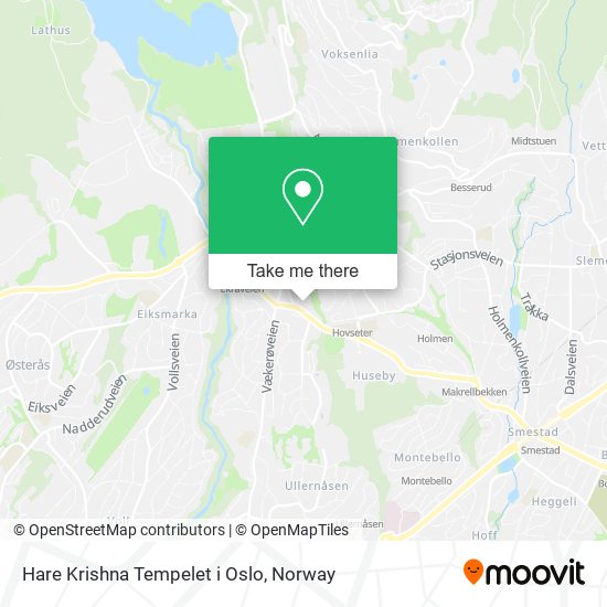 Hare Krishna Tempelet i Oslo map
