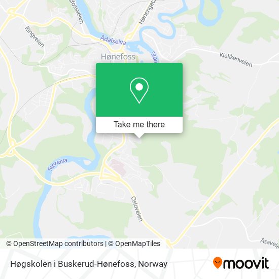 Høgskolen i Buskerud-Hønefoss map