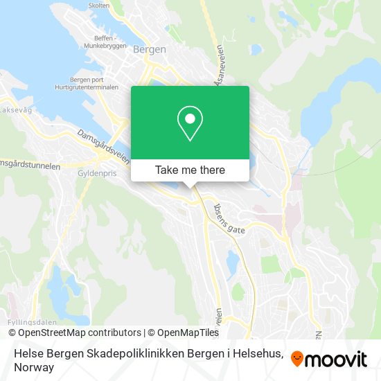 Helse Bergen Skadepoliklinikken Bergen i Helsehus map