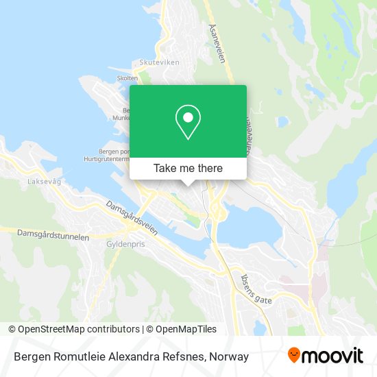 Bergen Romutleie Alexandra Refsnes map