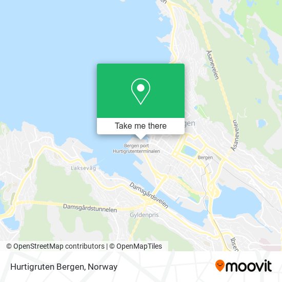 Hurtigruten Bergen map