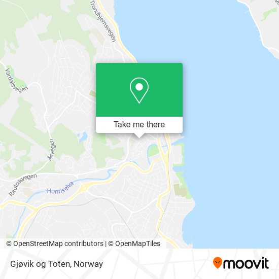 Gjøvik og Toten map