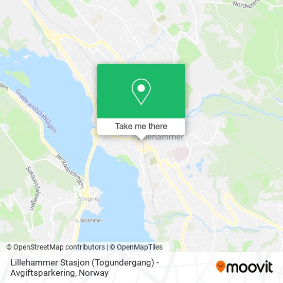 Lillehammer Stasjon (Togundergang) - Avgiftsparkering map