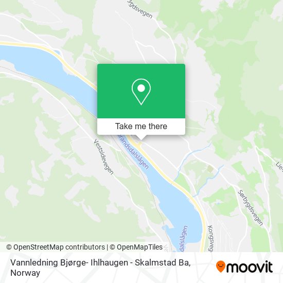 Vannledning Bjørge- Ihlhaugen - Skalmstad Ba map