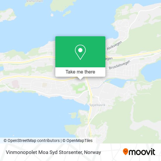 Vinmonopolet Moa Syd Storsenter map