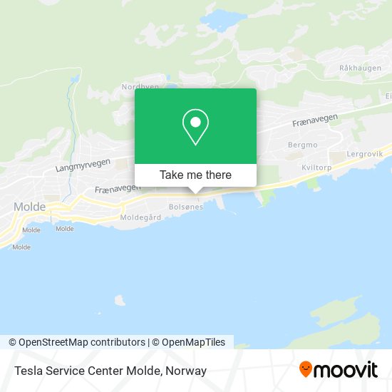 Tesla Service Center Molde map