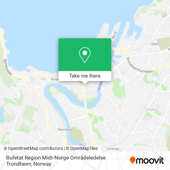 Bufetat Region Midt-Norge Områdeledelse Trondheim map