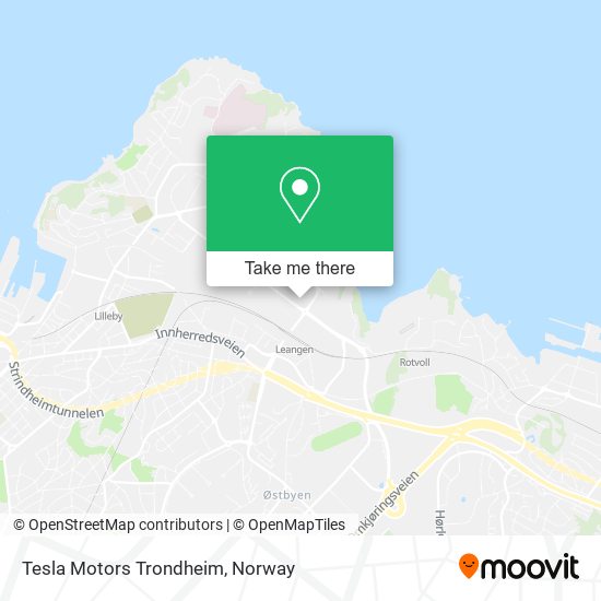 Tesla Motors Trondheim map