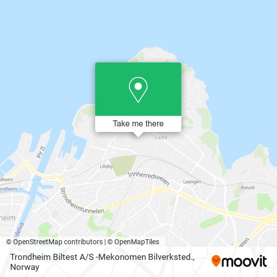 Trondheim Biltest A / S -Mekonomen Bilverksted. map