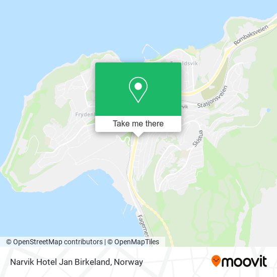 Narvik Hotel Jan Birkeland map