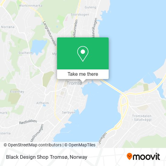 Black Design Shop Tromsø map