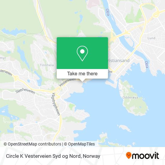 Circle K Vesterveien Syd og Nord map