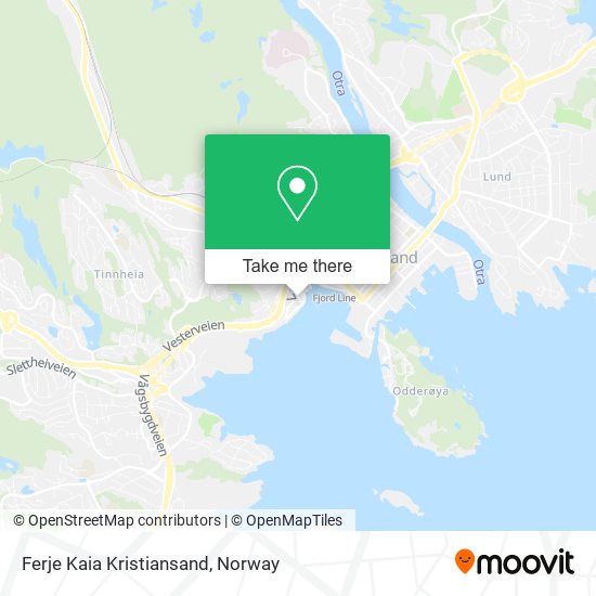 Ferje Kaia Kristiansand map