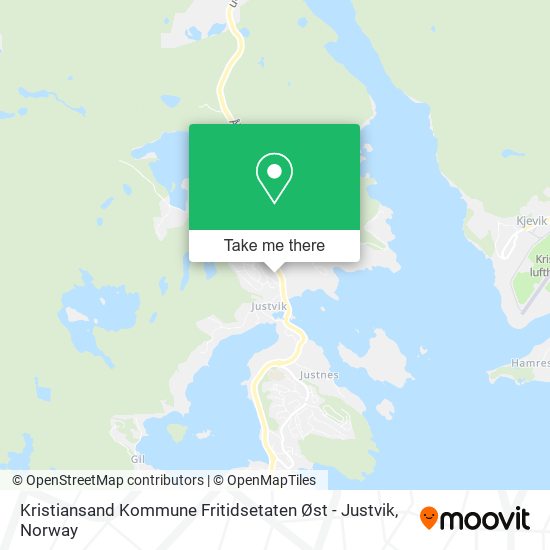 Kristiansand Kommune Fritidsetaten Øst - Justvik map