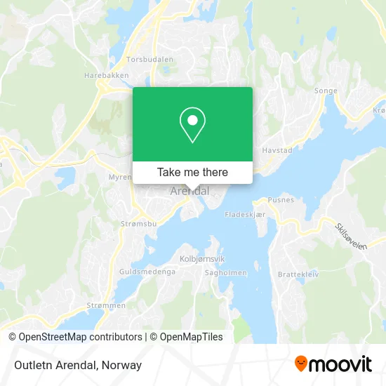 Outletn Arendal map