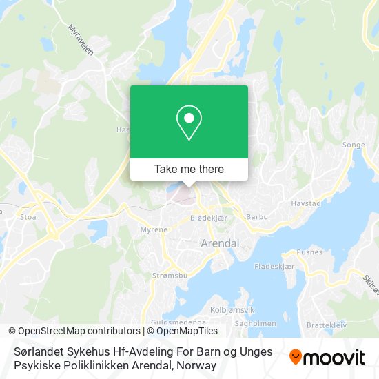 Sørlandet Sykehus Hf-Avdeling For Barn og Unges Psykiske Poliklinikken Arendal map