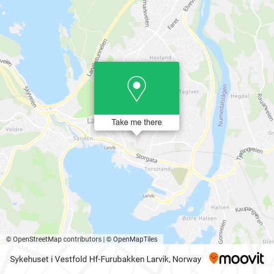 Sykehuset i Vestfold Hf-Furubakken Larvik map