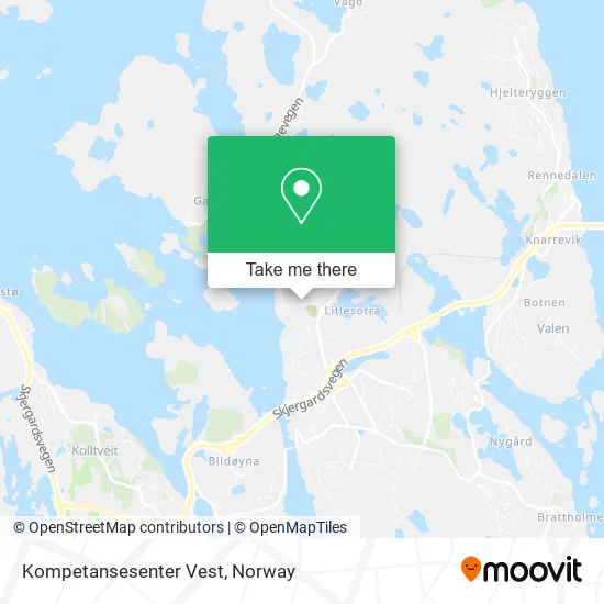 Kompetansesenter Vest map