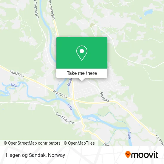 Hagen og Sandak map