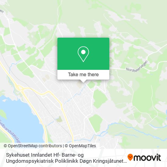Sykehuset Innlandet Hf- Barne- og Ungdomspsykiatrisk Poliklinikk Døgn Kringsjåtunet map