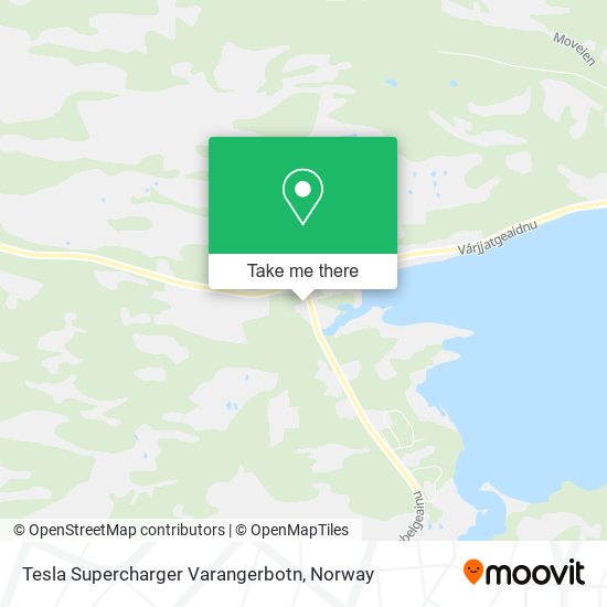 Tesla Supercharger Varangerbotn map