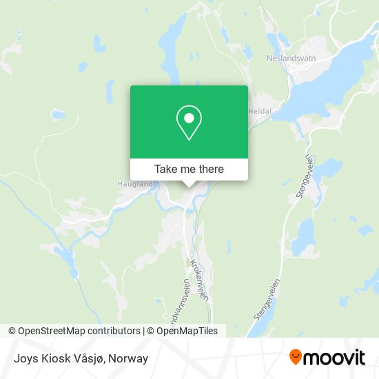 Joys Kiosk Våsjø map