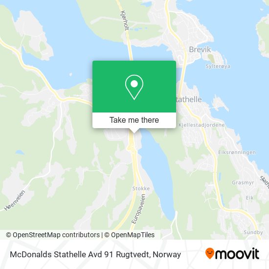 McDonalds Stathelle Avd 91 Rugtvedt map