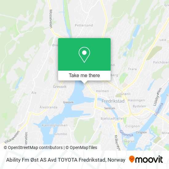 Ability Fm Øst AS Avd TOYOTA Fredrikstad map