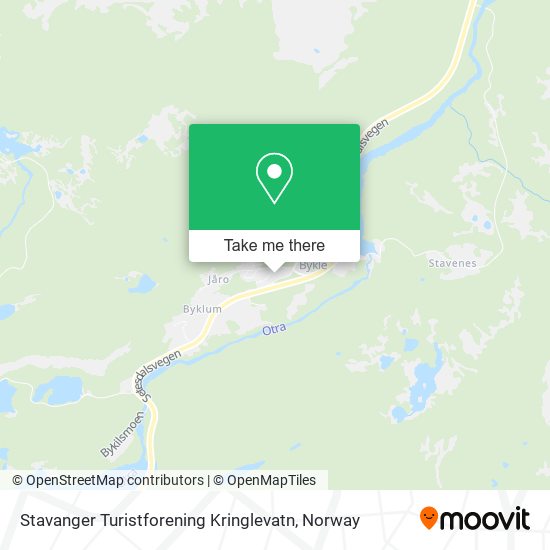 Stavanger Turistforening Kringlevatn map