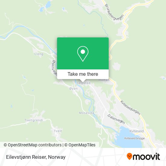 Eilevstjønn Reiser map