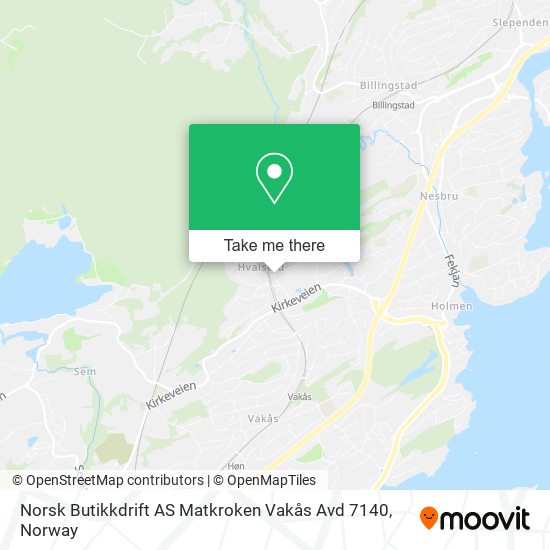 Norsk Butikkdrift AS Matkroken Vakås Avd 7140 map