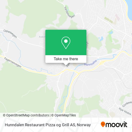 Hunndalen Restaurant Pizza og Grill AS map