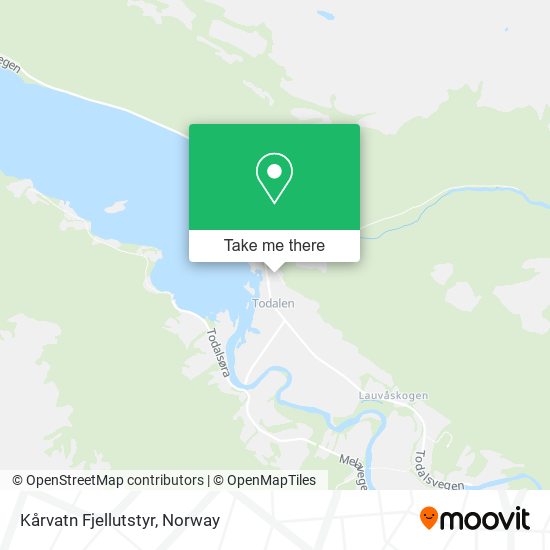 Kårvatn Fjellutstyr map