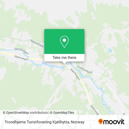 Trondhjems Turistforening Kjølihytta map