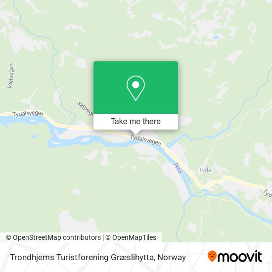 Trondhjems Turistforening Græslihytta map