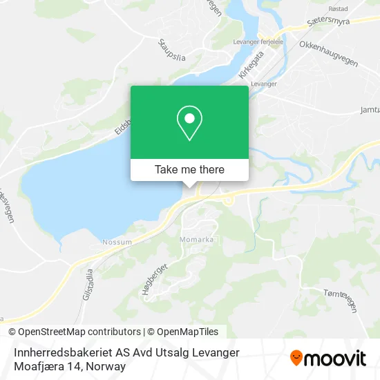 Innherredsbakeriet AS Avd Utsalg Levanger Moafjæra 14 map