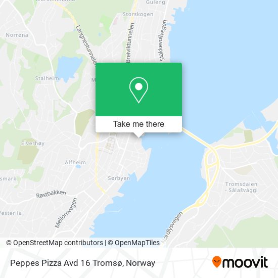Peppes Pizza Avd 16 Tromsø map