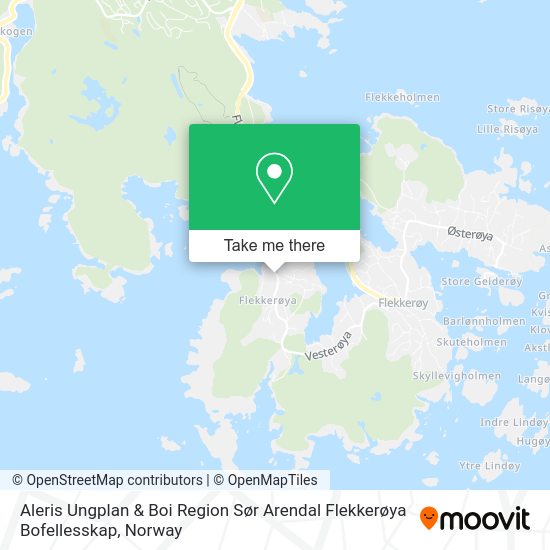 Aleris Ungplan & Boi Region Sør Arendal Flekkerøya Bofellesskap map