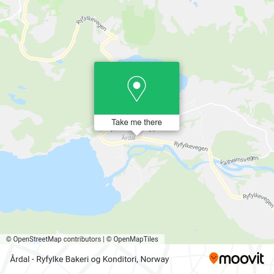 Årdal - Ryfylke Bakeri og Konditori map