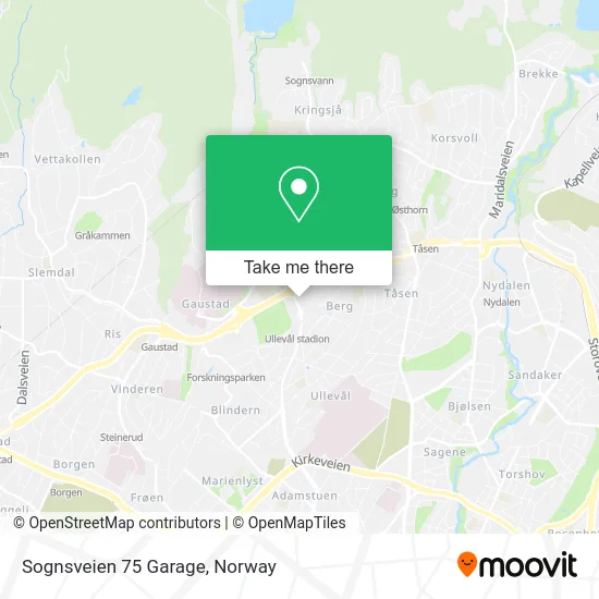Sognsveien 75 Garage map