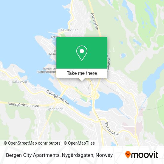 Bergen City Apartments, Nygårdsgaten map