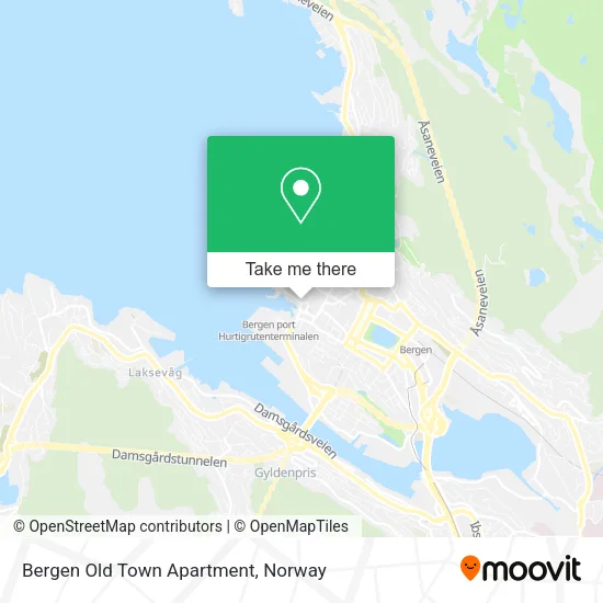 Bergen Old Town Apartment map