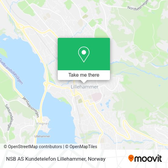 NSB AS Kundetelefon Lillehammer map