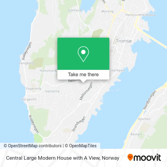 Central Large Modern House with A View map