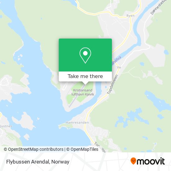 Flybussen Arendal map